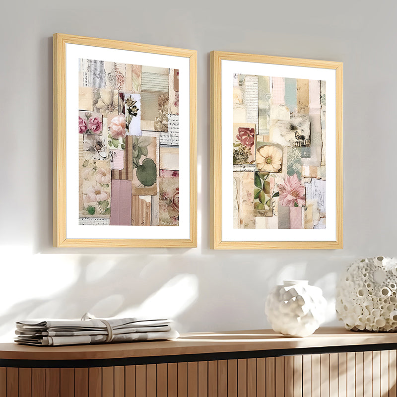 Muted Flora Wall Art With Frame - Set Of Two media 8