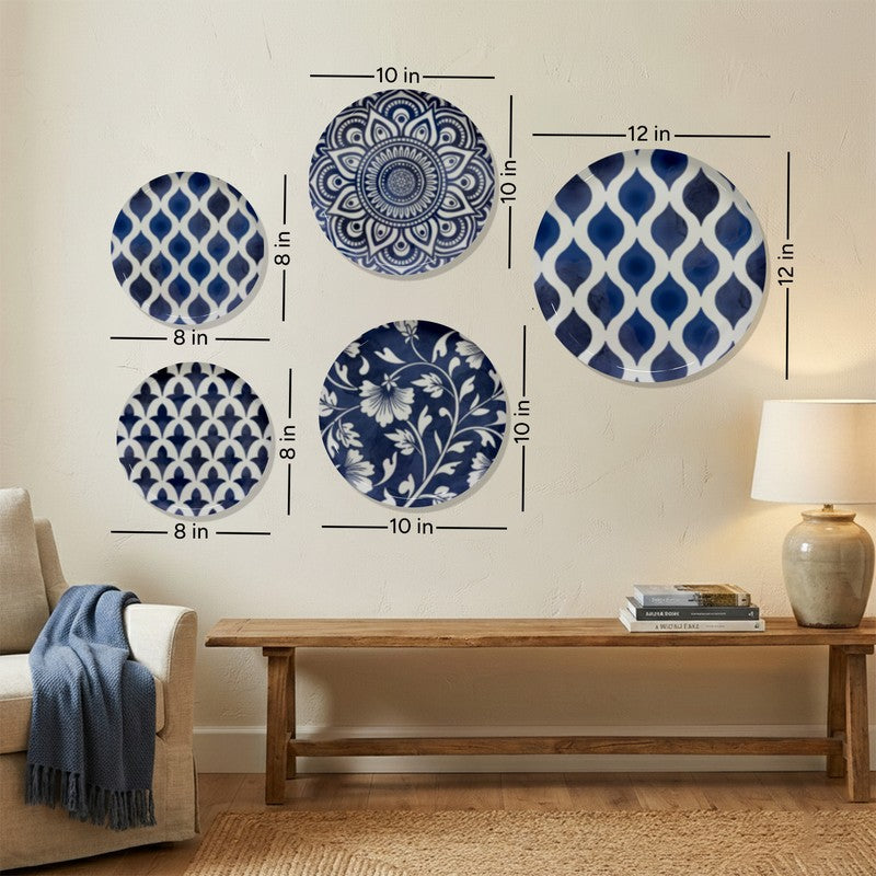 Indigo Weave Metal Wall Plates - Set of Five media 12