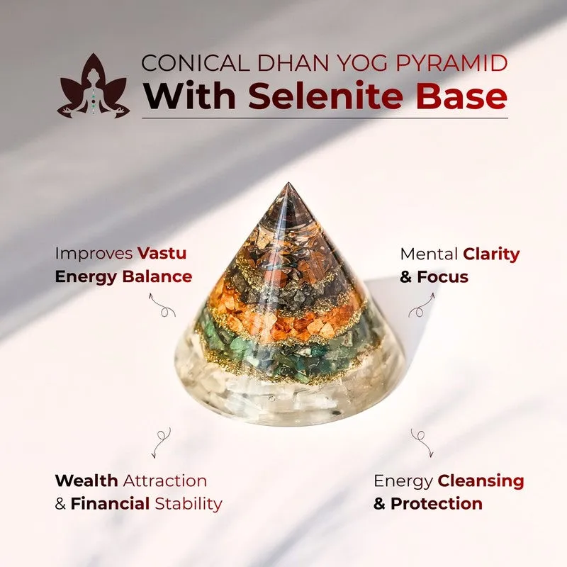Conical Yoga Glass Pyramid Showpiece media 6
