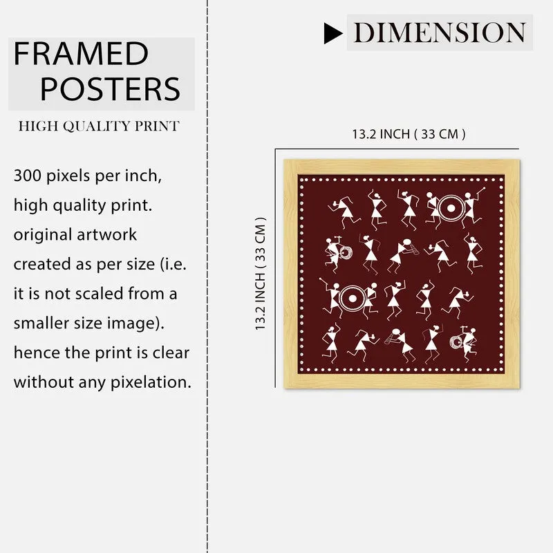 Tribal Warli Story Paper Wall Art - Set Of Four media 11