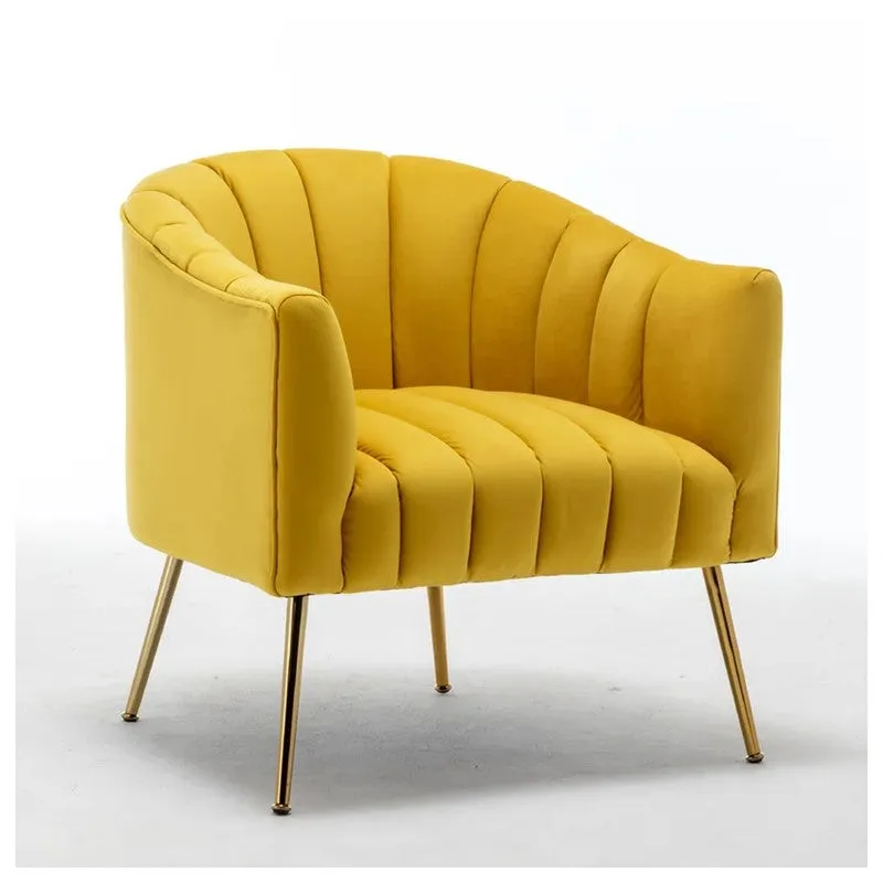 Plaino Neem Wood Accent Chair - Yellow media 5