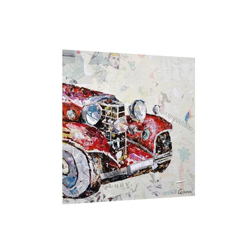 Red Vintage Car Canvas Wall Art media 4