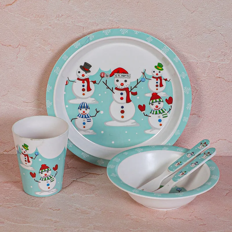 Snowman Party Kids Dinner Set - Five Piece Set media 1