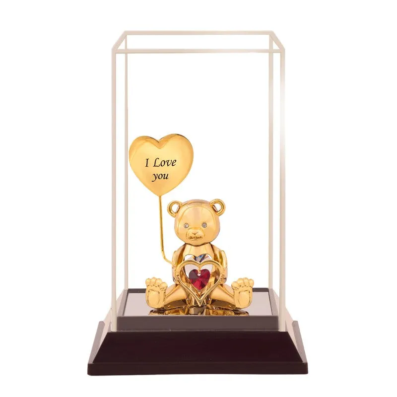 Golden Teddy Love 24K Gold Plated Mild Steel Showpiece media 4