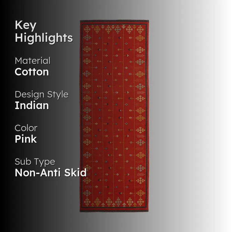 Selric Cotton Runner Rug - Pink media 2