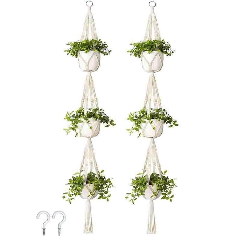 Sofia Macrame Plant Hanger - Set Of Two media 3