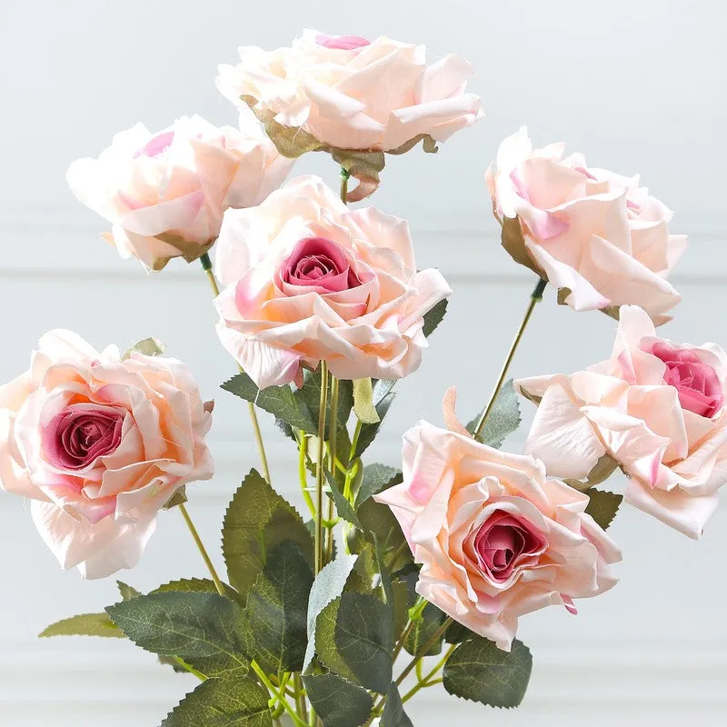 Floraura Rose Fabric Artificial Flower - Light Pink media 5