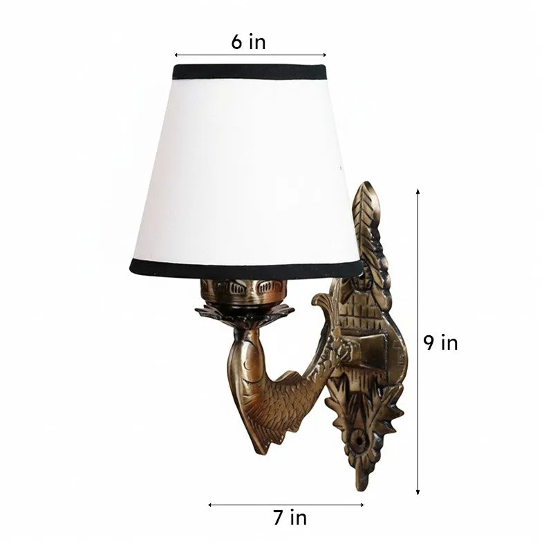Ziada Conical Fabric & Metal Wall Lamp - White & Black media 6
