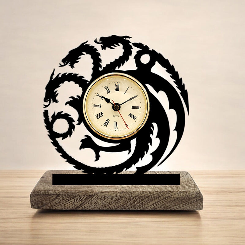 Targareyan Noir Analog Table Clock