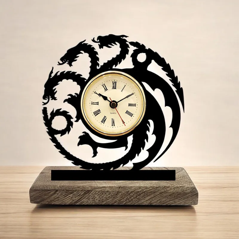 Targareyan Noir Analog Table Clock media 1