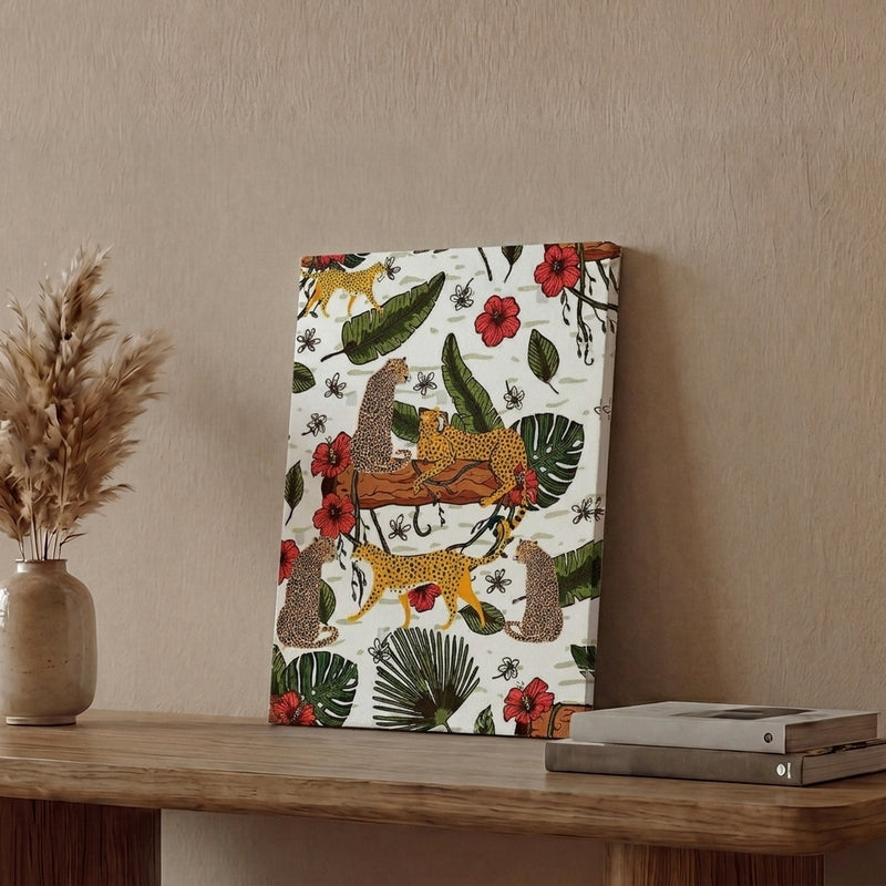 Wild Leopard Realm Wall Painting