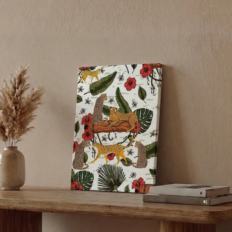 Wild Leopard Realm Wall Painting media 1