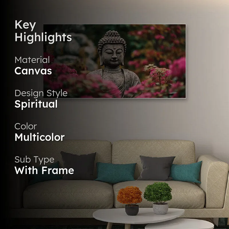 Buddha Statue In Garden Canvas Wall Painting media 2