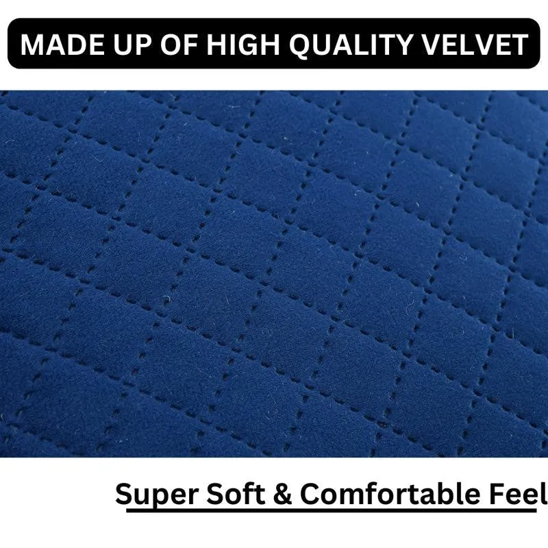 Orson Quilted Velvet Cushion Cover (Blue) - Set Of Five media 6