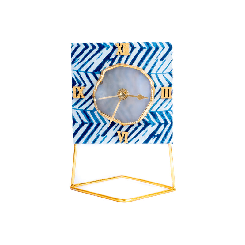 Azure Chevron MDF Clock - Square media 4