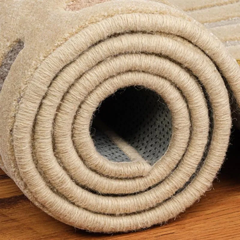 Iros Hand Tufted Geometric Wool & Nylon Carpet - Beige media 5