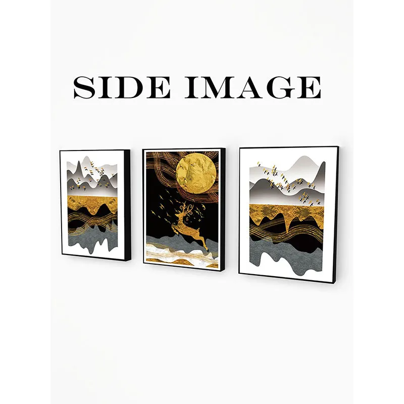 Midnight Magna Wall Painting - Set Of Three media 4