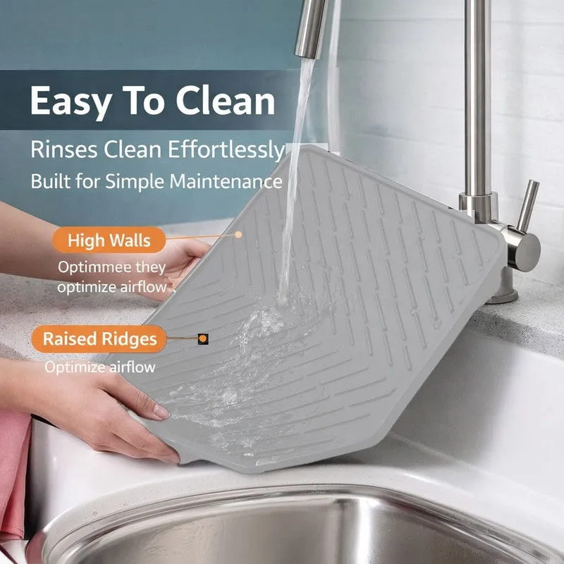 Rioware Comfort Grip Silicone Kitchen Mats - Grey media 6
