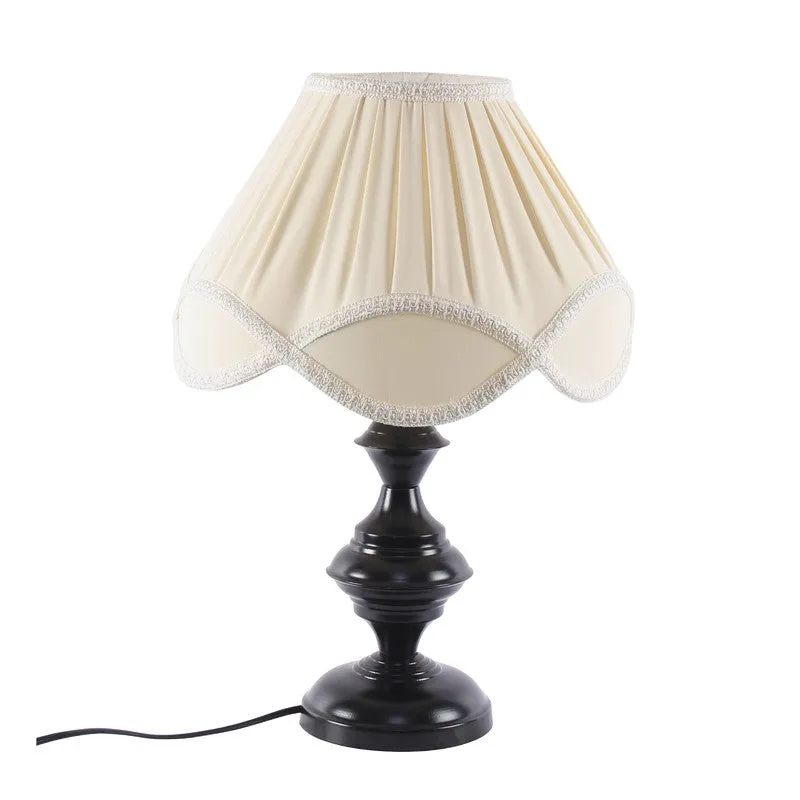 Flamelle Cotton Table Lamp With Iron Base - Ivory media 5
