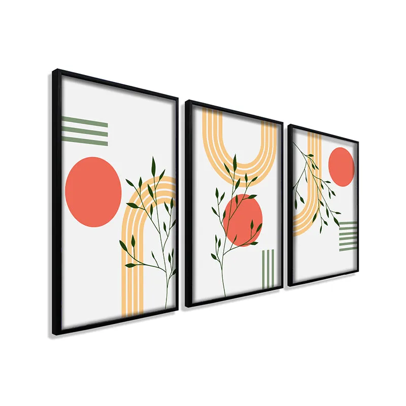 Tangerine Arc Wall Art With Frame - Set Of Three media 5