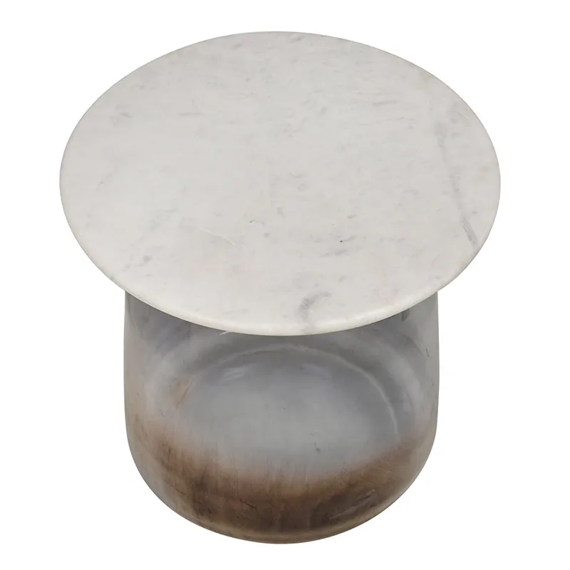 Crystena Marble & Glass Side Table - Grey media 4