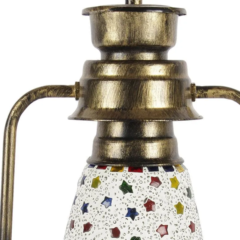 Divyara Mosaic Lantern Iron & Glass Table Lamp - Multicolor media 6