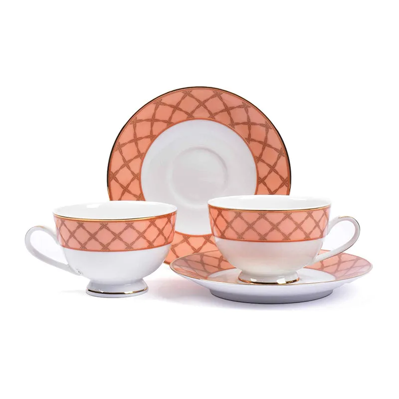 Angel Rope 24k Gold Brushed Porcelain Tea Cup & Saucer (280 mL) - Set of Six media 7