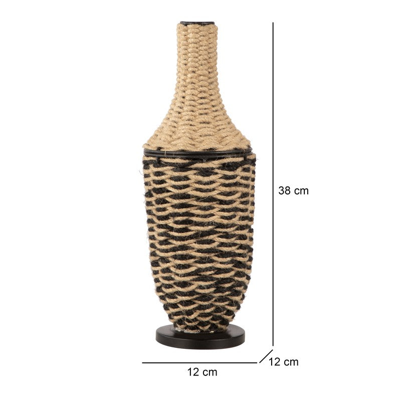 Nomara Jute Vase - Black,Brown media 6