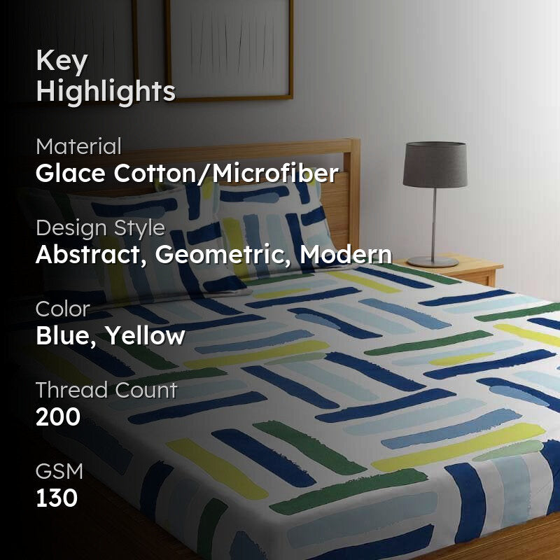 Illustrator Brush Stroke Microfiber Bedsheet - 130 GSM media 2