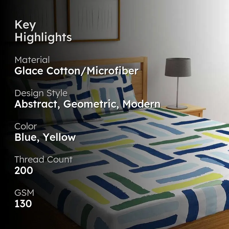 Illustrator Brush Stroke Microfiber Bedsheet - 130 GSM media 2