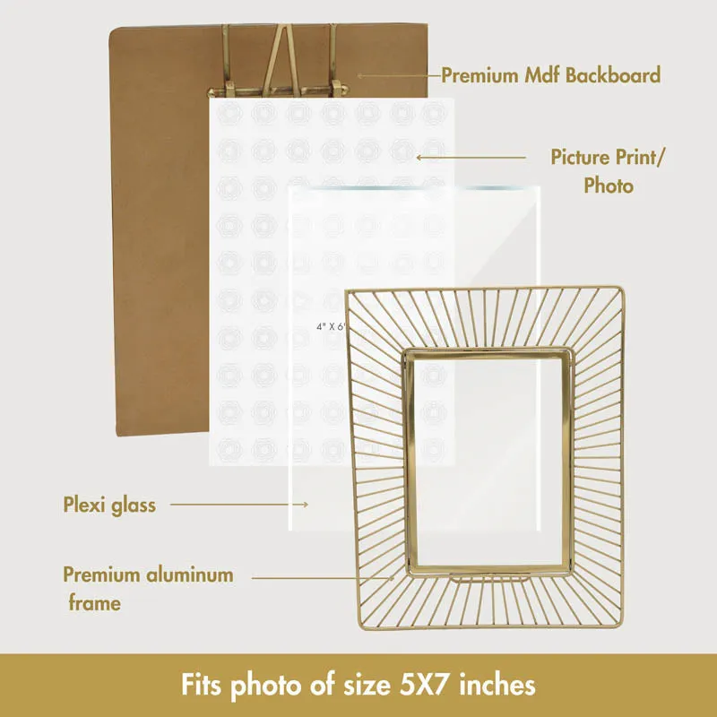 Golden Sun Ray Table Photo Frame - Gold media 7