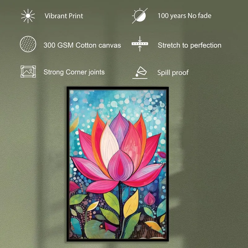 Kaleidoscope Lotus Wall Art With Frame media 7