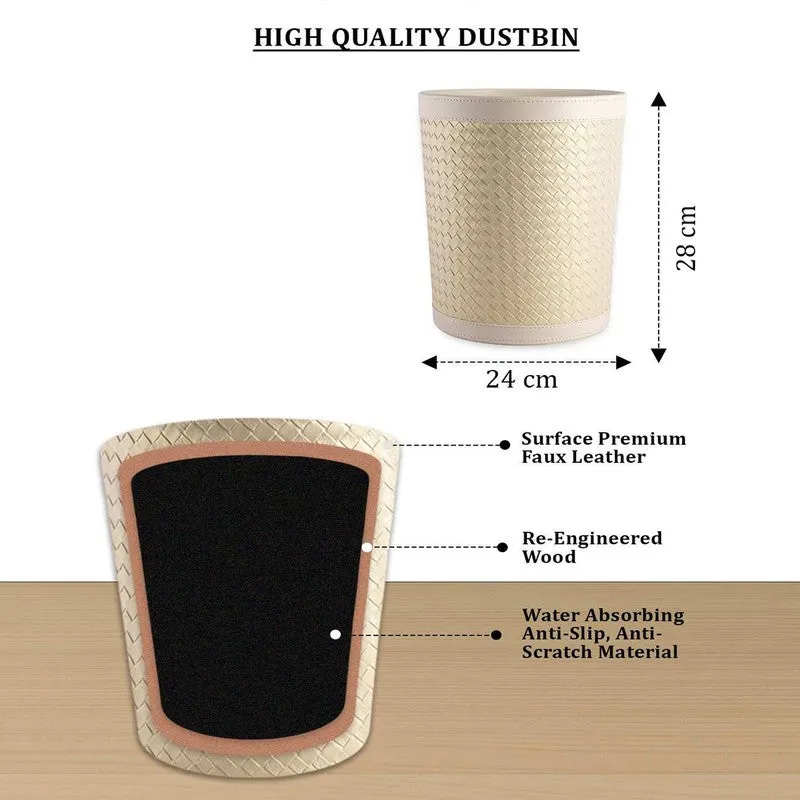 AarviDecor LuxeDrop Faux Leather Dustbin media 7