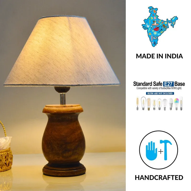 CleanGlow Wooden Table Lamp - White media 4