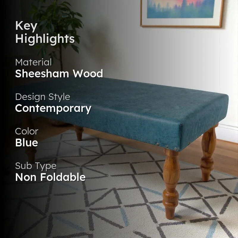 Dexon Sheesham Wooden Bench - Blue media 2