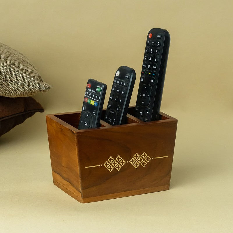 Nova Luxe Wood Desk Organiser - Brown