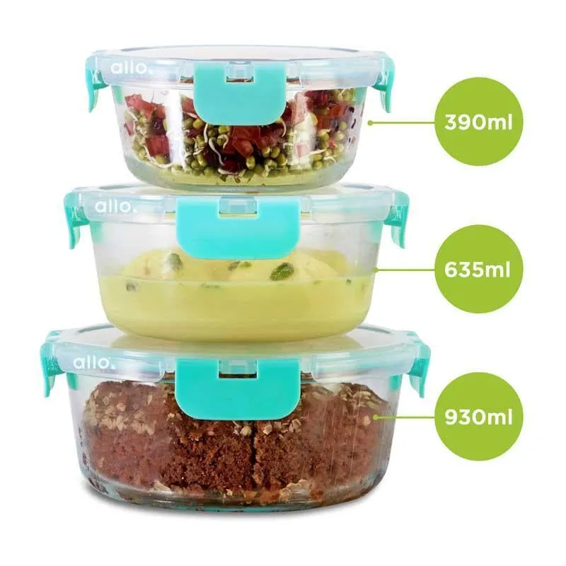 Crusade Round Glass Container (390, 635 & 930 ML) - Set Of Three media 6