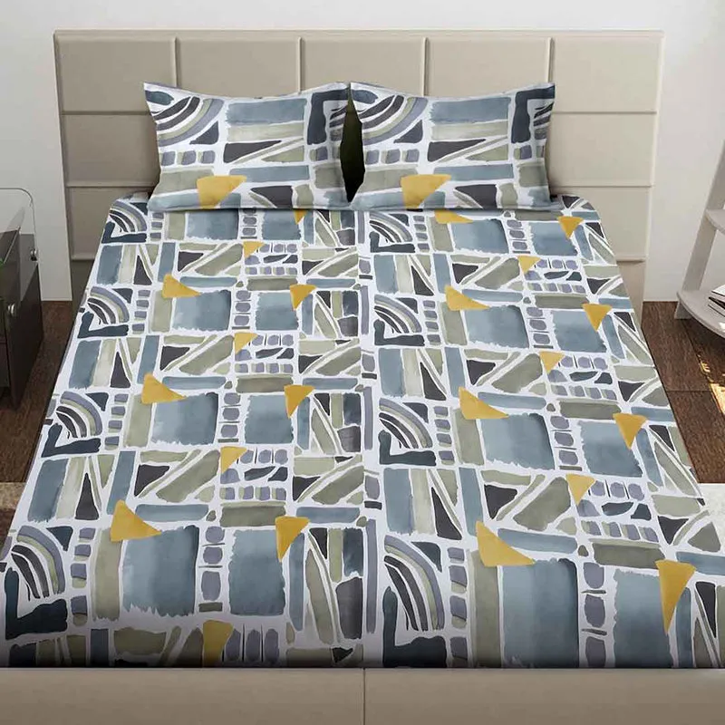 Dream Echoes Abstract PollyCotton Bedsheet - 130 GSM media 3