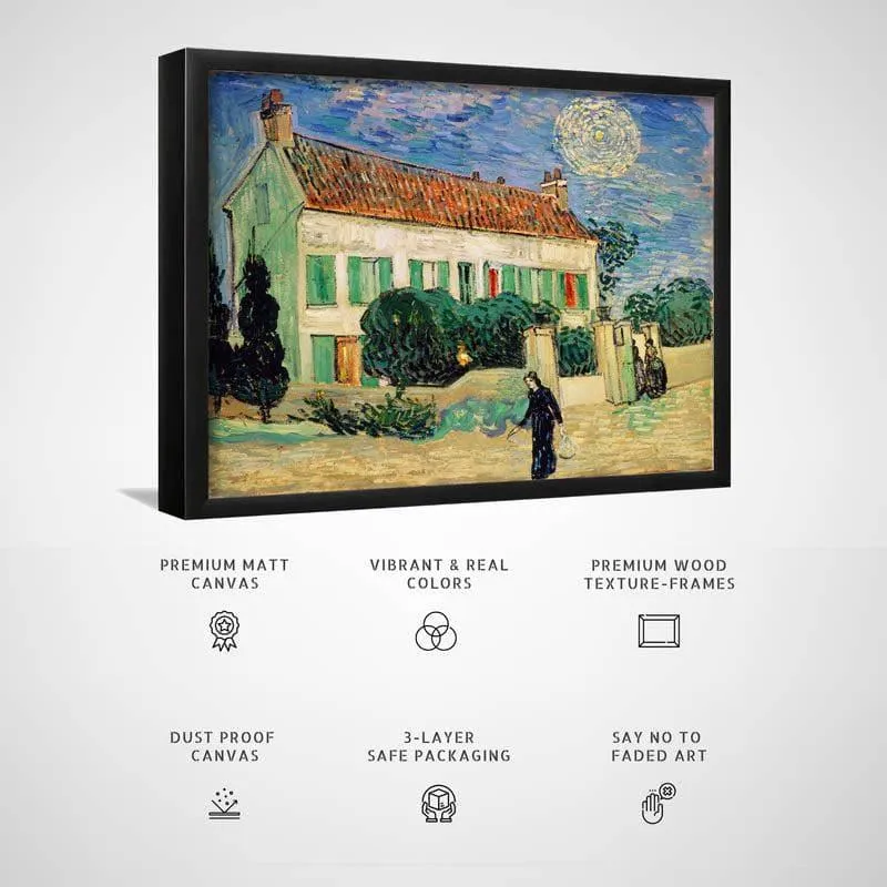 Whitehousenight By Vincent Van Gogh - Black Frame media 3