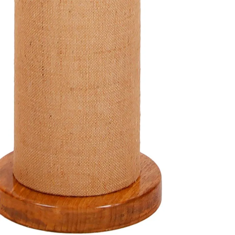 Agia Wooden Tower Floor Lamp With Jute Shade - Beige media 3