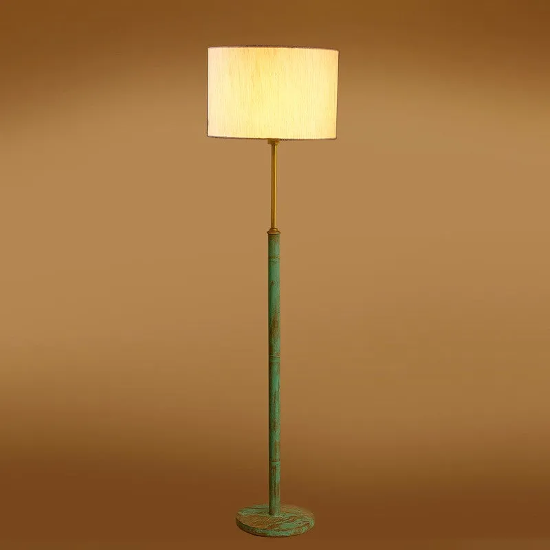 Amber Glow Wooden Floor Lamp - Beige media 7