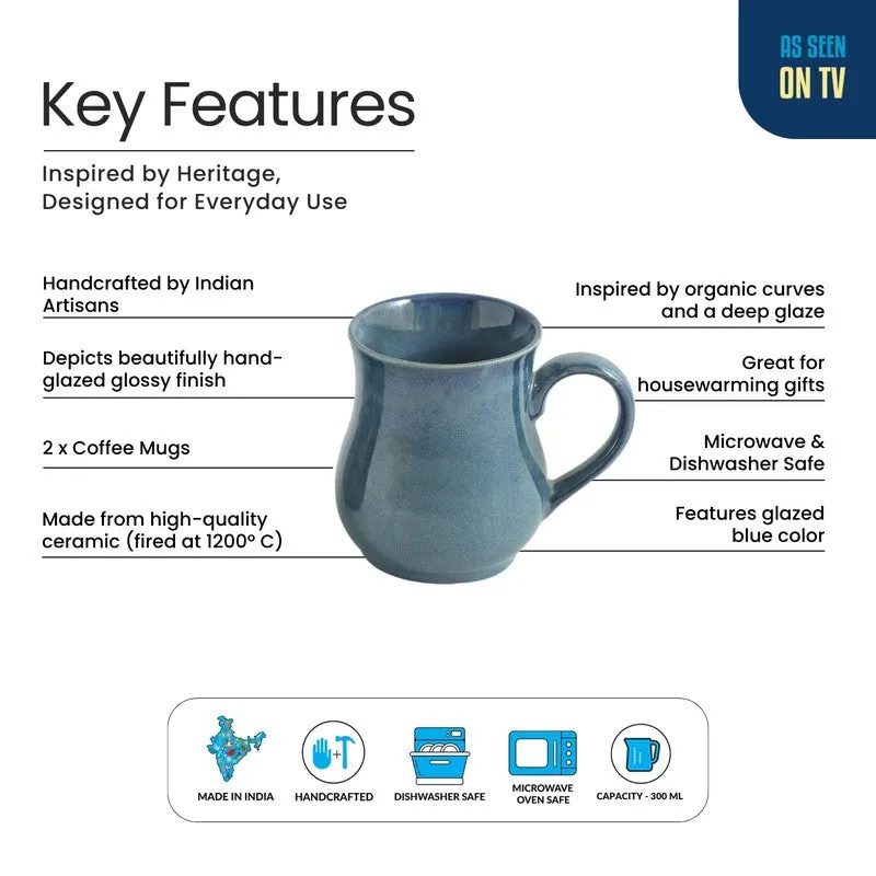 Belly Ceramic Coffee Mug (300 mL Each) - Set Of Two media 5