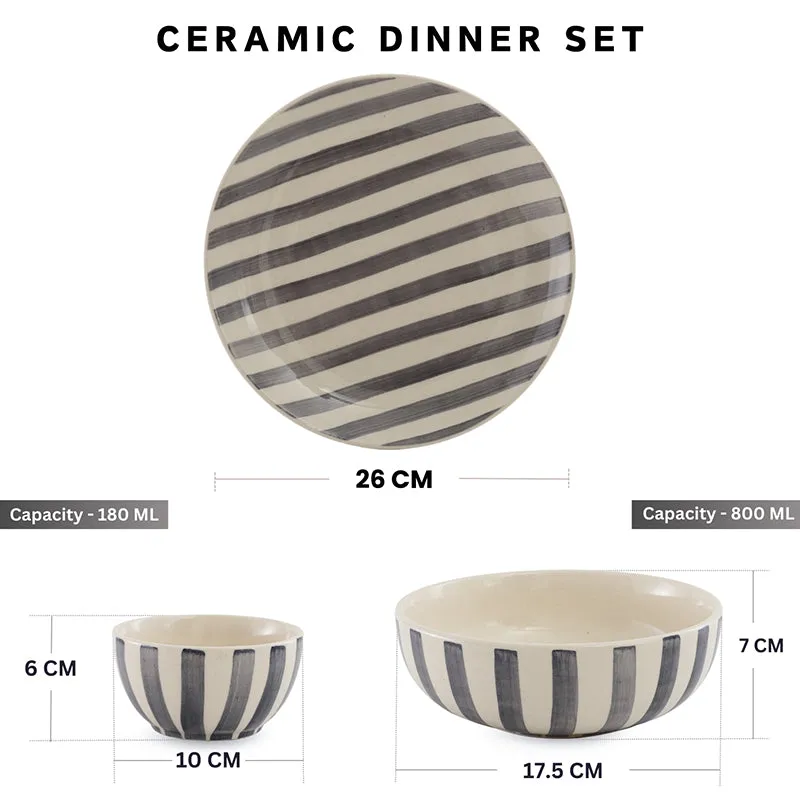 Cross Strips Ceramic Dinner Set - 10 Piece Set media 7