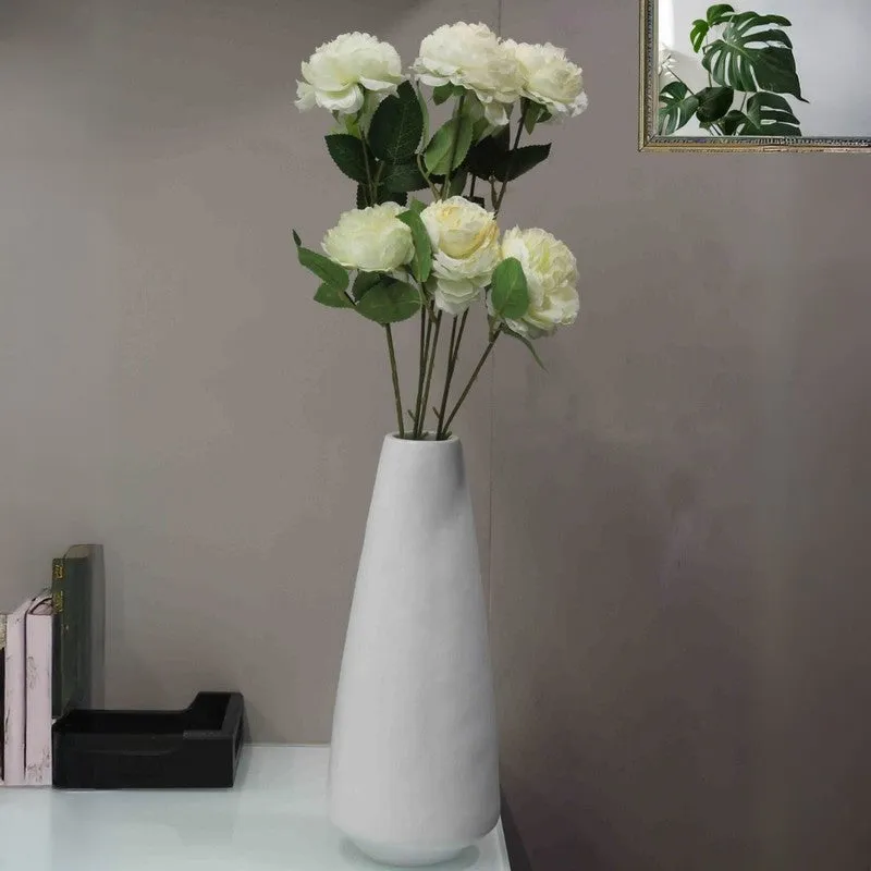 Lifelike Artificial Rose Flower With Natural Touch (White) - Set of Three media 3