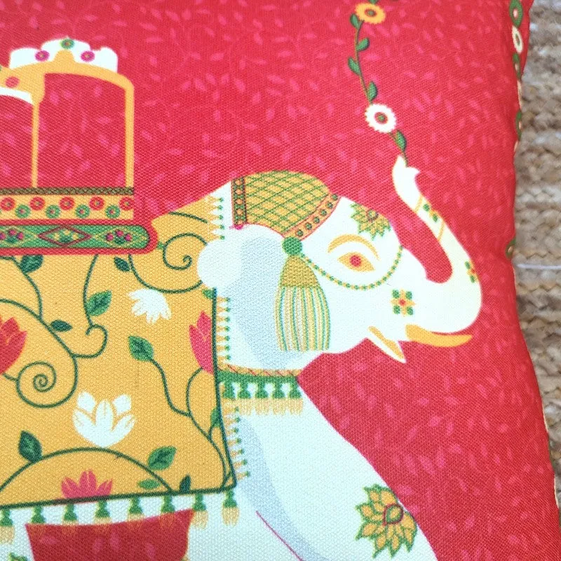 Royal Elephant & Camel Print Cushion Cover - Set Of Two media 5