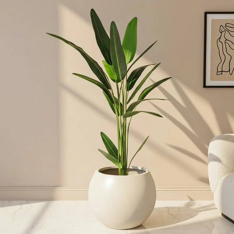 LioraLeaf Artificial Banana Plant With Black Plastic Pot - 4.1 Feet media 1