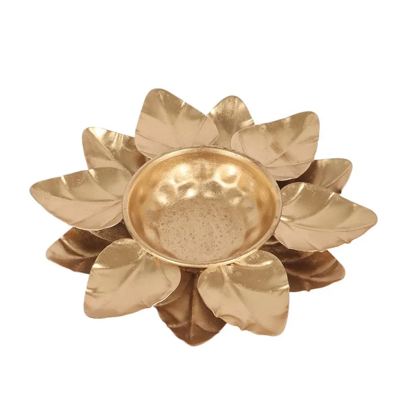 Pushpika Floral Urli - Gold media 6