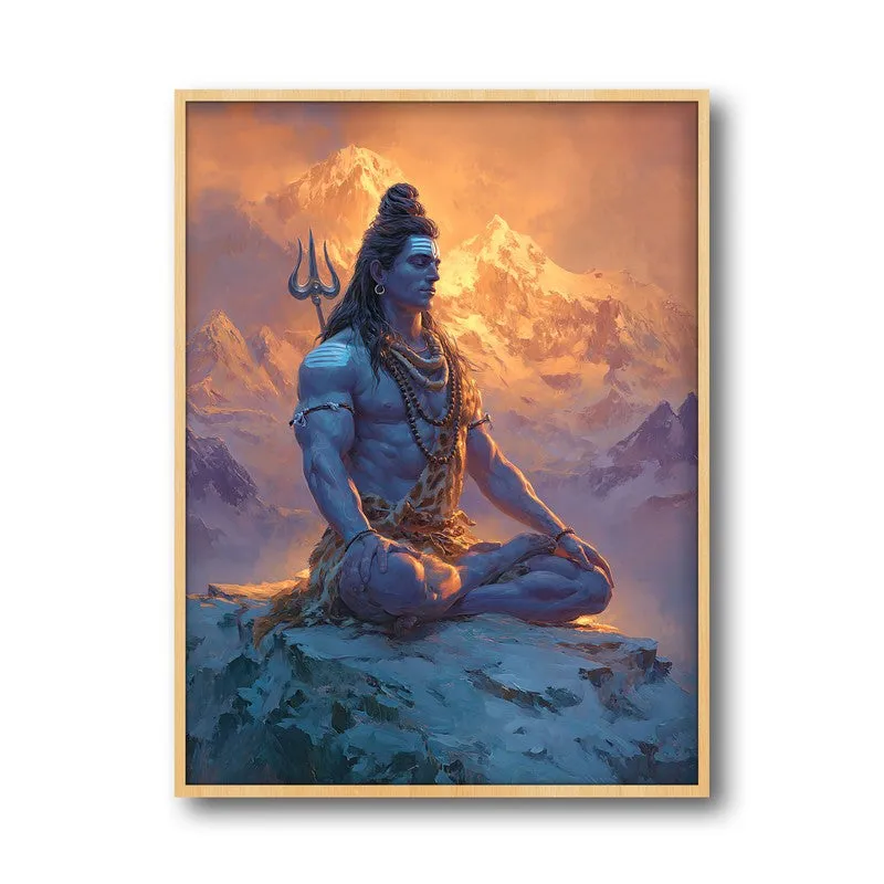 Mahadev in Deep Trance II Archival Paper Wall Art - Natural Brown Frame media 5