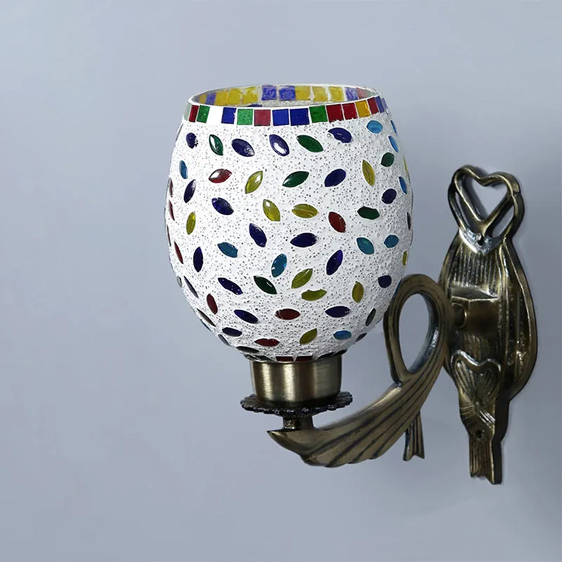 Aajwa Love Gleam Mosaic Glass & Metal Wall Lamp media 6