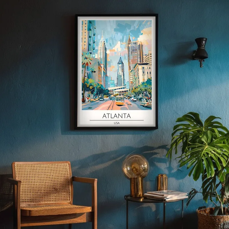 Vintage Atlanta Framed Canvas Wall Painting media 4